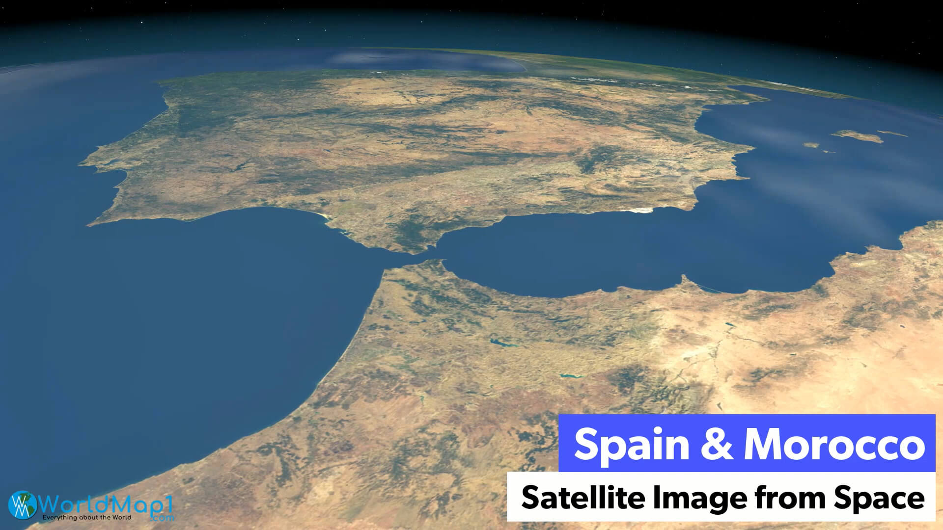 Spain and Morocco Satellite Map